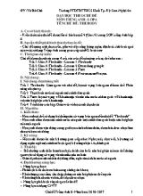 Giáo án dạy học theo chủ đề Tiếng anh lớp 6 - Chủ đề The Body - Năm học 2016-2017 - Vừ Bá Chò